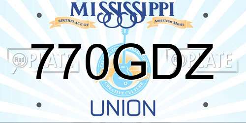 770GDZ Mississippi License Plate