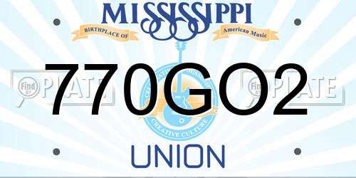 770GO2 Mississippi License Plate