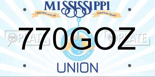 770GOZ Mississippi License Plate