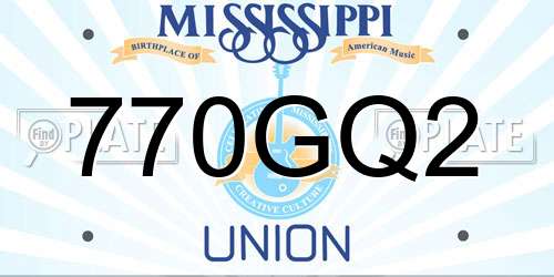 770GQ2 Mississippi License Plate