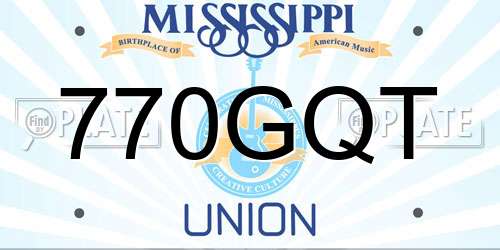 770GQT Mississippi License Plate