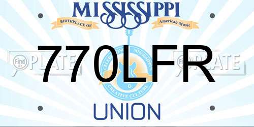 770LFR Mississippi License Plate