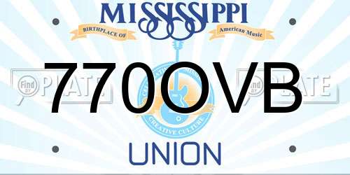 770OVB Mississippi License Plate