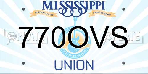 770OVS Mississippi License Plate