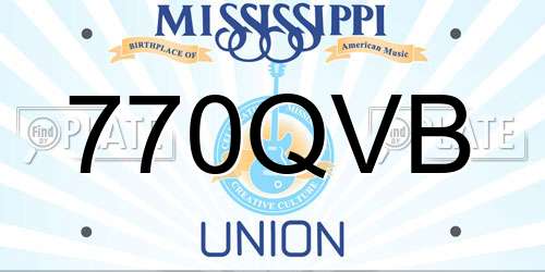 770QVB Mississippi License Plate