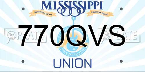 770QVS Mississippi License Plate