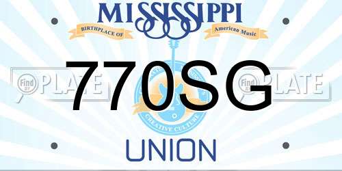 770SG Mississippi License Plate