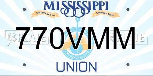 770VMM Mississippi License Plate