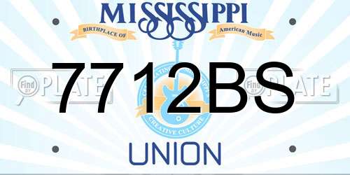 7712BS Mississippi License Plate