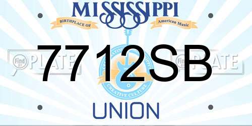 7712SB Mississippi License Plate
