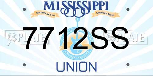 7712SS Mississippi License Plate