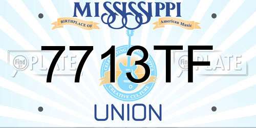 7713TF Mississippi License Plate