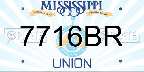 7716BR Mississippi License Plate