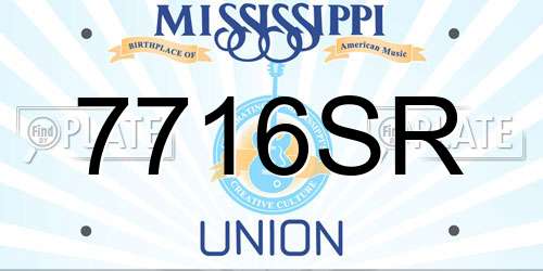 7716SR Mississippi License Plate
