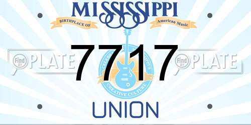 7717 Mississippi License Plate