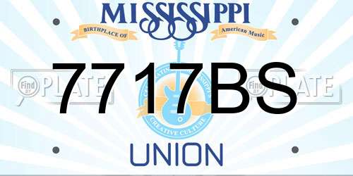 7717BS Mississippi License Plate