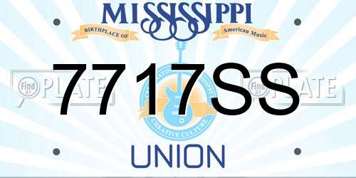 7717SS Mississippi License Plate