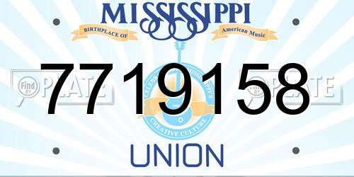 7719158 Mississippi License Plate
