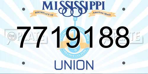 7719188 Mississippi License Plate