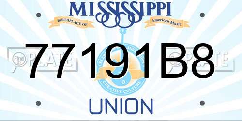 77191B8 Mississippi License Plate