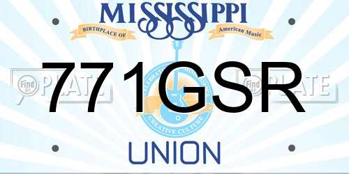 771GSR Mississippi License Plate