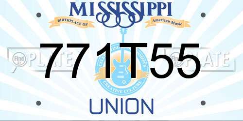 771T55 Mississippi License Plate