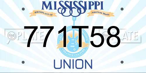 771T58 Mississippi License Plate