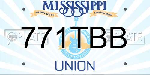 771TBB Mississippi License Plate