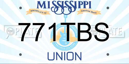 771TBS Mississippi License Plate