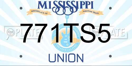 771TS5 Mississippi License Plate