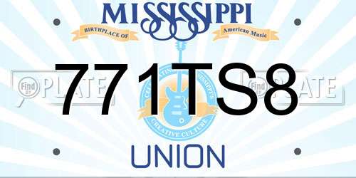 771TS8 Mississippi License Plate