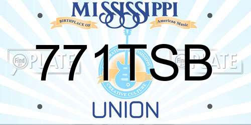 771TSB Mississippi License Plate