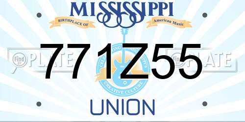 771Z55 Mississippi License Plate