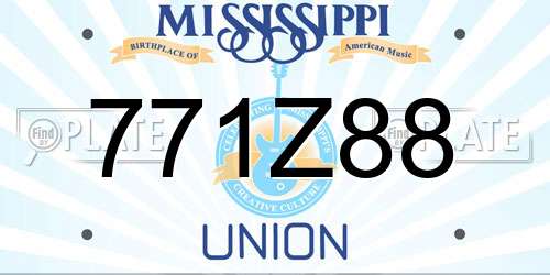 771Z88 Mississippi License Plate