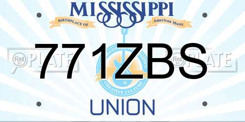 771ZBS Mississippi License Plate