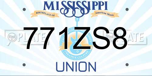 771ZS8 Mississippi License Plate