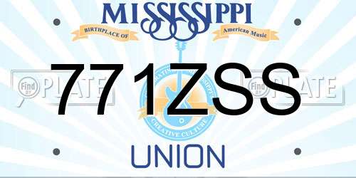 771ZSS Mississippi License Plate