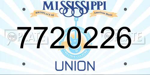 7720226 Mississippi License Plate