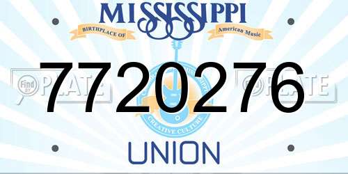 7720276 Mississippi License Plate