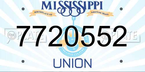 7720552 Mississippi License Plate