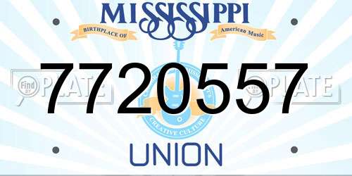 7720557 Mississippi License Plate