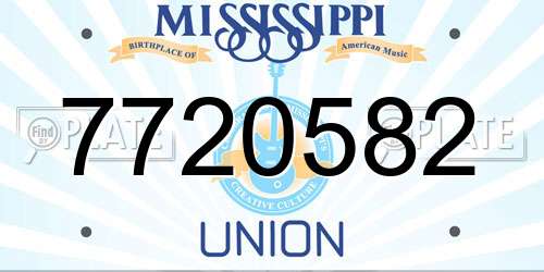 7720582 Mississippi License Plate