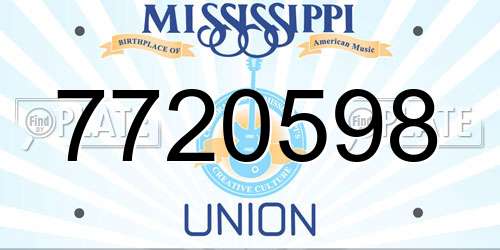 7720598 Mississippi License Plate