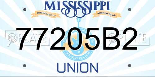 77205B2 Mississippi License Plate