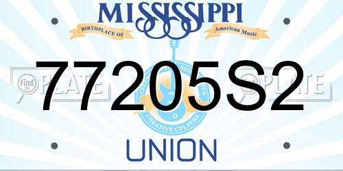 77205S2 Mississippi License Plate