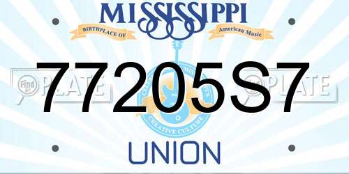 77205S7 Mississippi License Plate