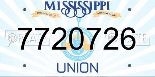 7720726 Mississippi License Plate