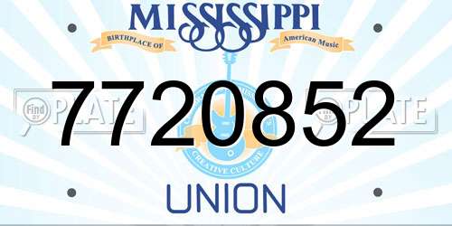 7720852 Mississippi License Plate