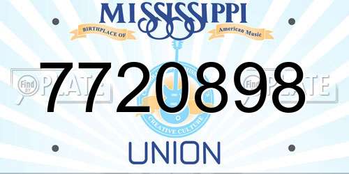 7720898 Mississippi License Plate