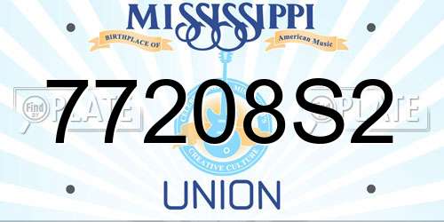 77208S2 Mississippi License Plate